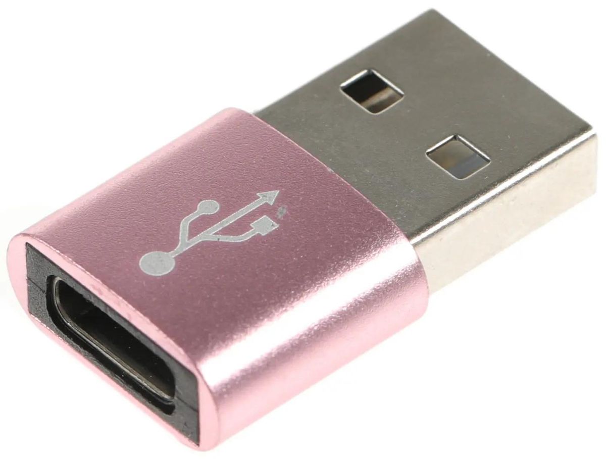 Переходник (адаптер) USB-USB Type-C, розовый, Premier (6-071(PNK))