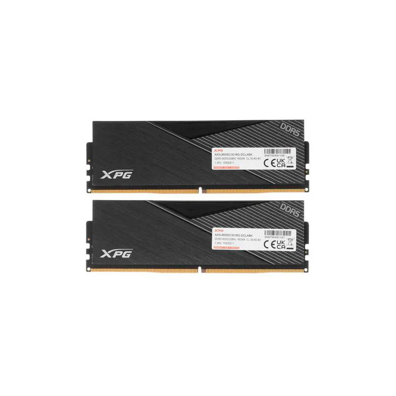 Модуль памяти A-Data XPG Lancer DDR5 DIMM 6000MHz PC-48000 CL30 - 32Gb KIT (2x16Gb) Black AX5U6000C3016G-DCLABK