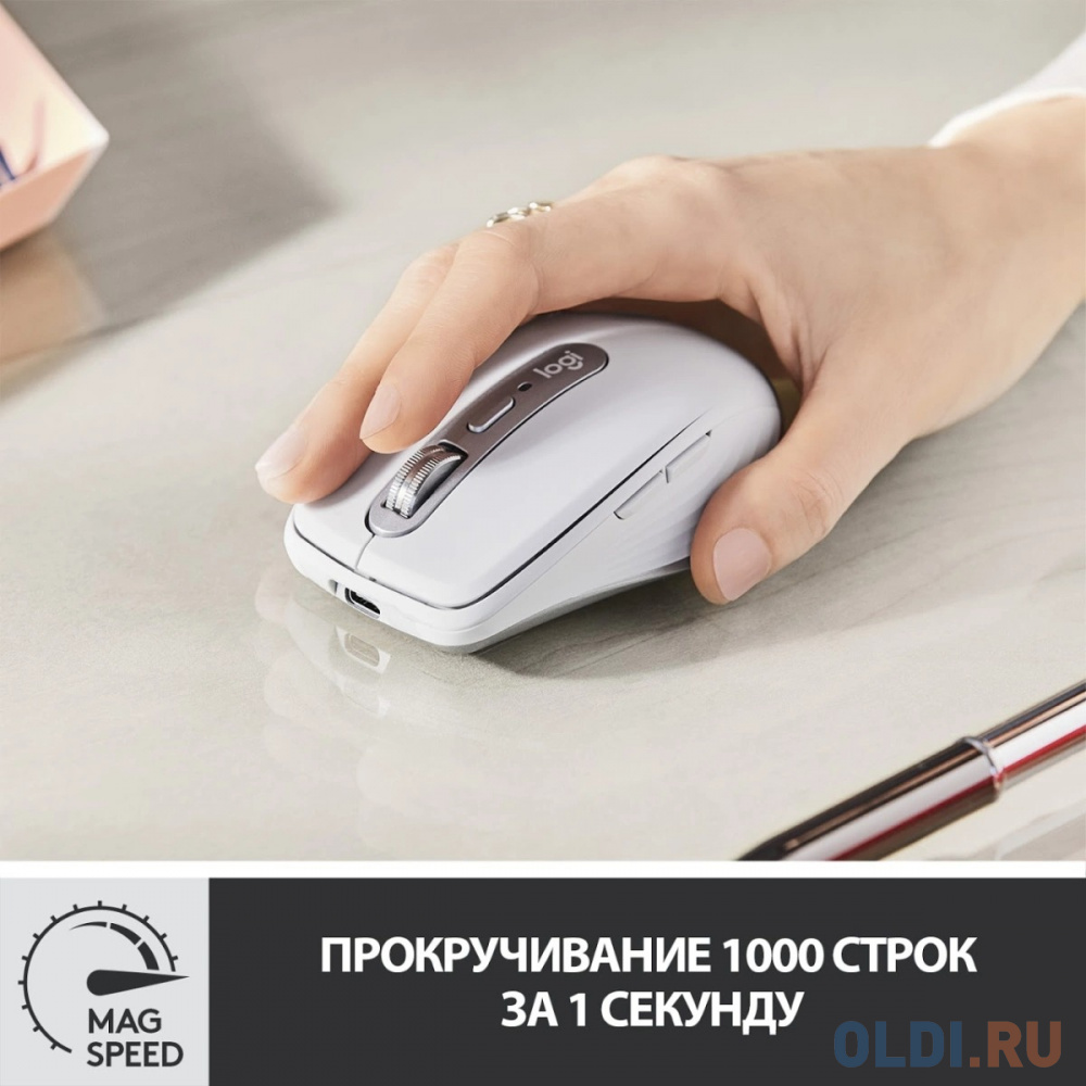 Мышь беспроводная Logitech MX Anywhere 3 серый USB + Bluetooth в Москвe