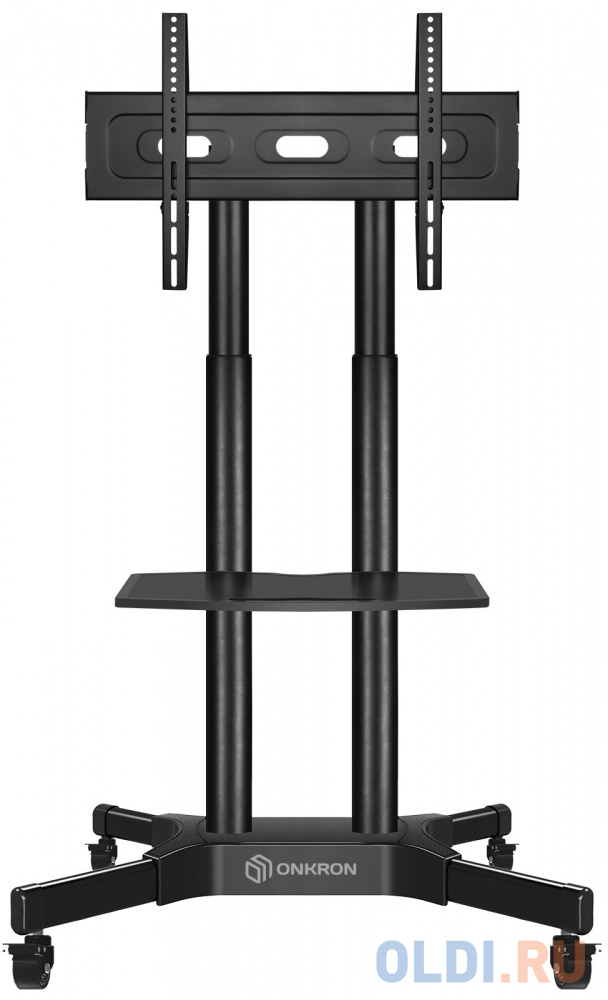Мобильная стойка ONKRON на 1 ТВ/ 40-65" от 200х200 до 400х600 наклон 0? поворот 0? макс нагр 45,5кг Высота 1200-1500мм, кабель-канал, регулировка в Москвe