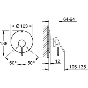 Смеситель для душа Grohe Essence встраиваемый, для механизма 35501, никель (19286BE1)