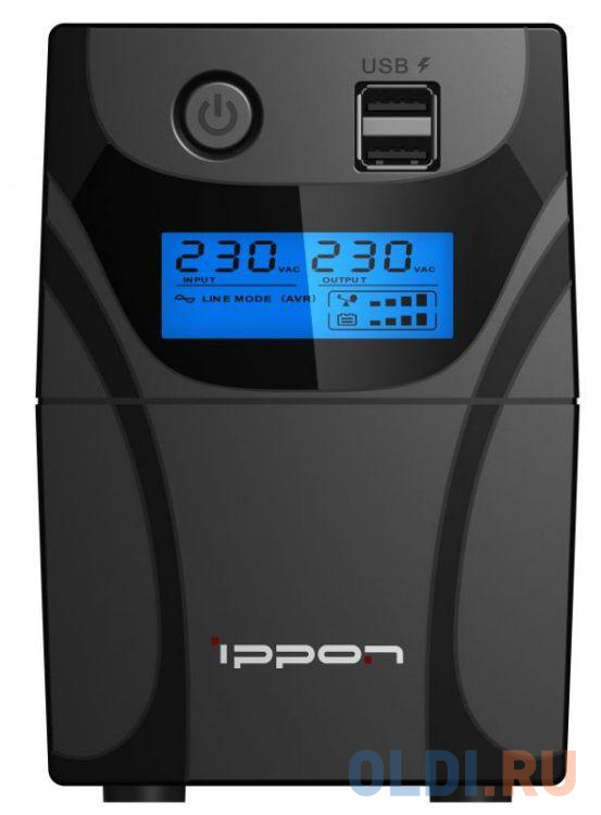 ИБП Ippon Back Power Pro II 850 850VA/480W LCD,RJ-45,USB (2 EURO)