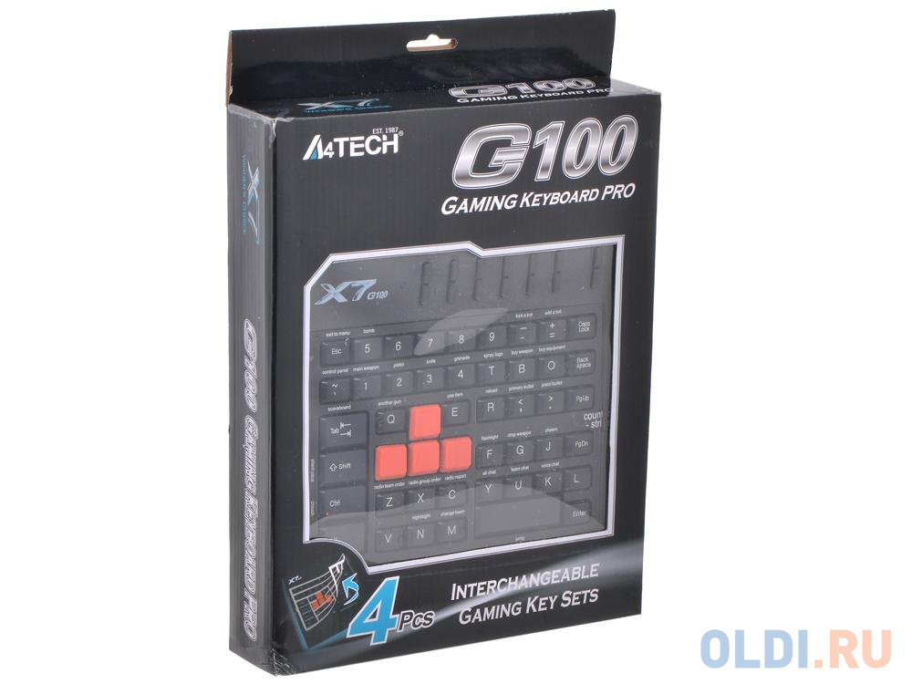 Клавиатура A4Tech X7-G100 Черная, игровая