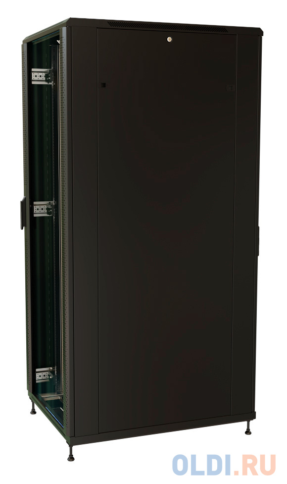 Шкаф серверный WRline (WR-TT-4288-AS-RAL9004) напольный 42U 800x800мм пер.дв.стекл задн.дв.стал.лист 2 бок.пан. 800кг черный 710мм 2055мм IP20 сталь