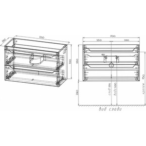 Тумба с раковиной Style line Марелла 70х40 подвесная, серая (СС-00002409, СС-00002368)