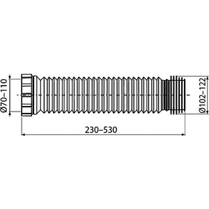 Гофра для унитаза AlcaPlast D70-110 мм, max L530 (A97SN) в Москвe