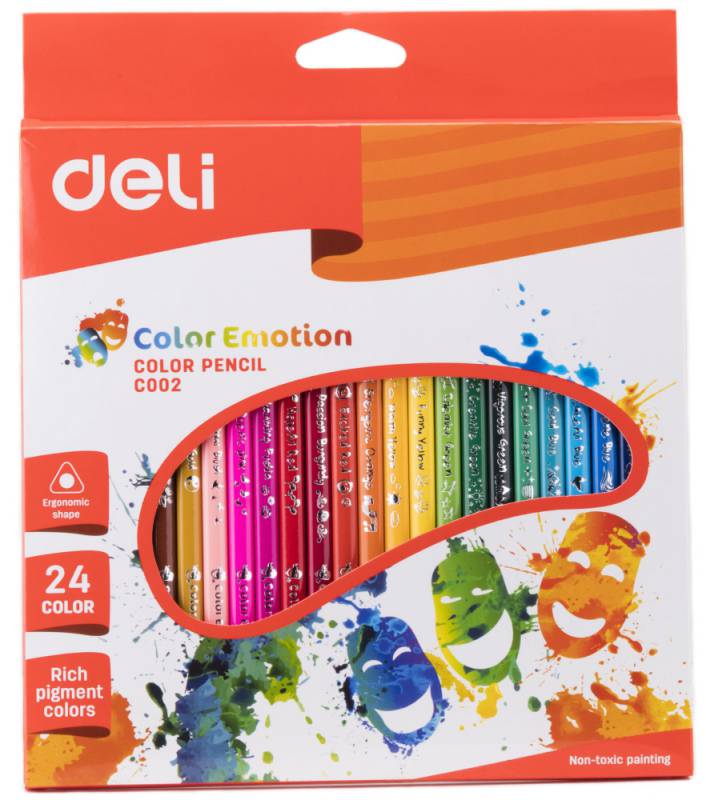 Карандаши цветные Deli Color Emotion 24 цвета EC00220 (12 шт. в уп-ке) в Москвe