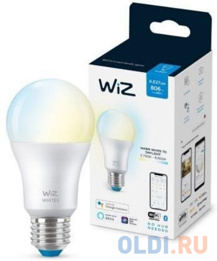 Лампа светодиодная WiZ Wi-Fi BLE 60W A60E27927-65TW1PF/6 в Москвe