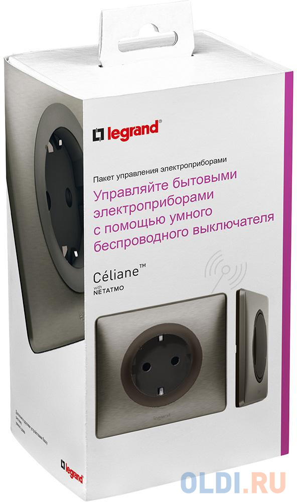 Коллекция умных устройств Celiane with NETATMO. Пакет для управления бытовыми электроприборами. Умная розетка 2К+З 16А 230В + умный беспроводной 1-кла