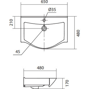 Раковина мебельная Santek Беверли 65 (1WH302501)