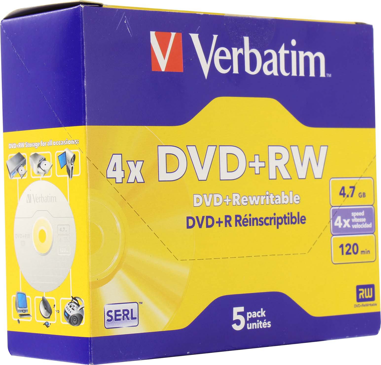 Диск Mirex DVD+RW, 4.7Gb, 4x, коробка, 5 шт (43229)