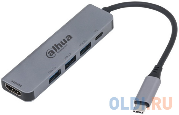 DAHUA  Док станция 5 in 1 USB 3.1 Type-C to HDMI + USB 3.0 + PD Docking Station