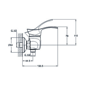 Смеситель для душа Solone LUN (LUN5-A031)