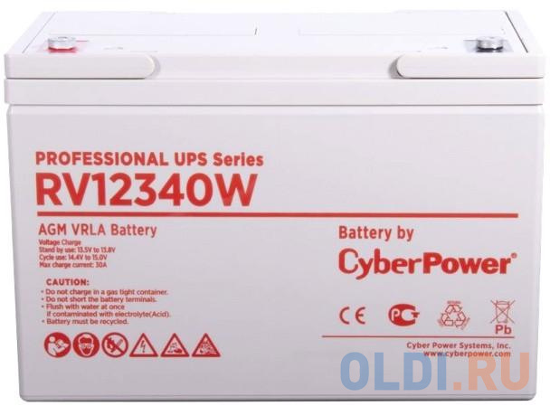 Battery CyberPower Professional UPS series RV 12340W, voltage 12V, capacity (discharge 20 h) 96.4Ah, capacity (discharge 10 h) 92.7Ah, max. discharge