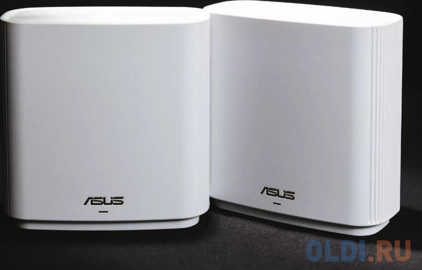 ASUS XT8 (W-2-PK) // роутер, из 2 точек доступа, 802.11b/g/n/ac/ax, до 574 + 4804Мбит/c, 2,4 + 5 гГц, белый ; 90IG0590-MO3G80