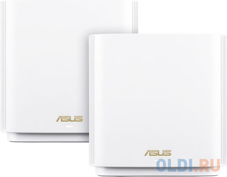 ASUS XT8 (W-2-PK) // роутер, из 2 точек доступа, 802.11b/g/n/ac/ax, до 574 + 4804Мбит/c, 2,4 + 5 гГц, белый ; 90IG0590-MO3G80