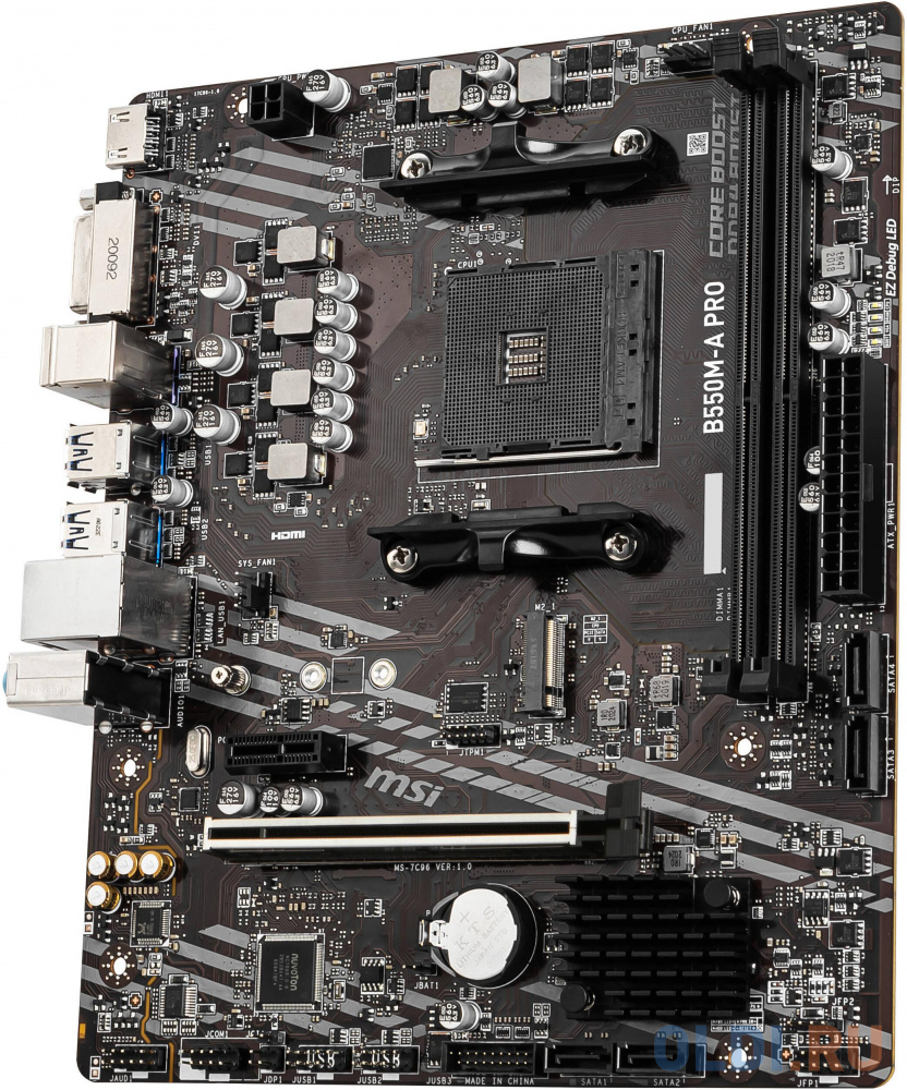 Материнская плата MSI B550M-A PRO Soc-AM4 AMD B550 2xDDR4 mATX AC`97 8ch(7.1) GbLAN RAID+DVI+HDMI