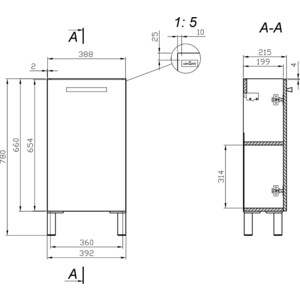 Тумба с раковиной Cersanit Melar 40 белая (B-SU-MEL-CM40, S-UM-COM40/1-w)