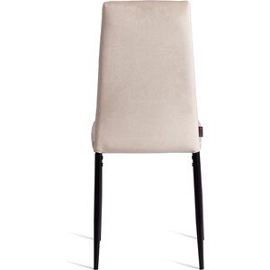 Стул TetChair Easy (mod. JSC02-1) / 1 шт. в упаковке, металл, флок, 41 х 52 х 96 см, beige (молочный) HLR2 / черный (24597)