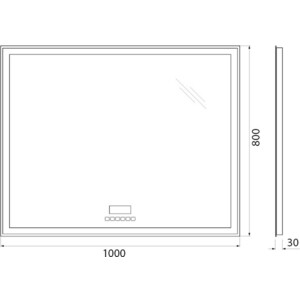 Зеркало BelBagno Spc-Grt 100х80 с подсветкой, сенсор, радио (SPC-GRT-1000-800-LED-TCH-RAD)