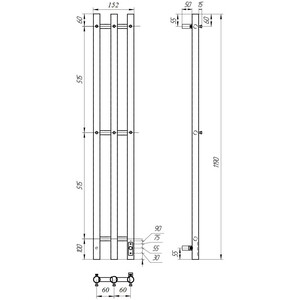 Полотенцесушитель электрический Point Деметра П3 120x1200 правый, хром (PN12822)