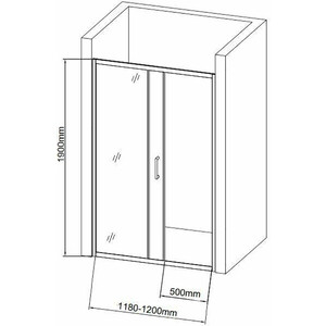 Душевая дверь Aquanet 120х190 прозрачная, хром (SD-1200A)