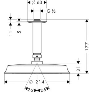 Верхний душ Hansgrohe Raindance classic (27400000)