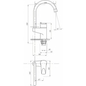 Смеситель для кухни Профсан Модерн PSM-384-023 хром