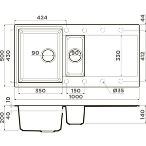 Кухонная мойка Omoikiri Sakaime 100-2-GR leningrad grey (4993562)