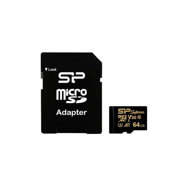 Карта памяти Silicon Power Superior Golden A1 MicroSDXC 64Gb Class 10 (SP064GBSTXDV3V1GSP) + адаптером SD