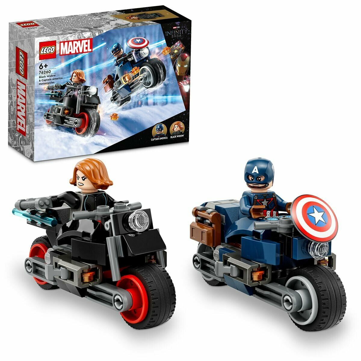 LEGO Super Heroes Marvel Черная вдова и Капитан Америка на мотоциклах 76260