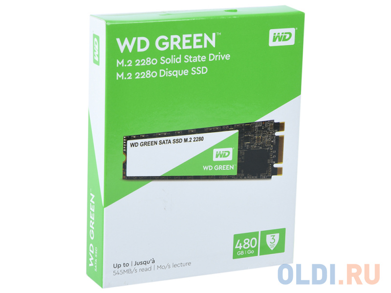 Твердотельный накопитель SSD M.2 480 Gb Western Digital WDS480G2G0B Read 545Mb/s Write 240Mb/s 3D NAND TLC