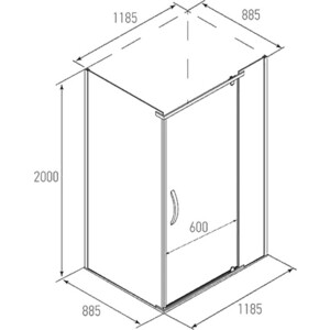 Душевой уголок Alex Baitler 120x90 с поддоном, прозрачный, хром (AB214-120, AB12917H-1) в Москвe