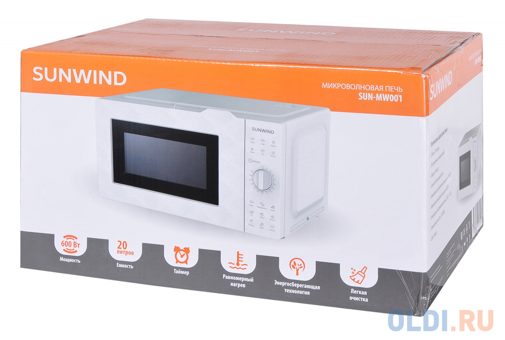 Микроволновая печь SunWind SUN-MW001 600 Вт белый в Москвe