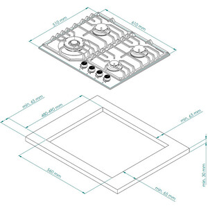 Газовая варочная панель Kuppersberg FG 601 C Bronze