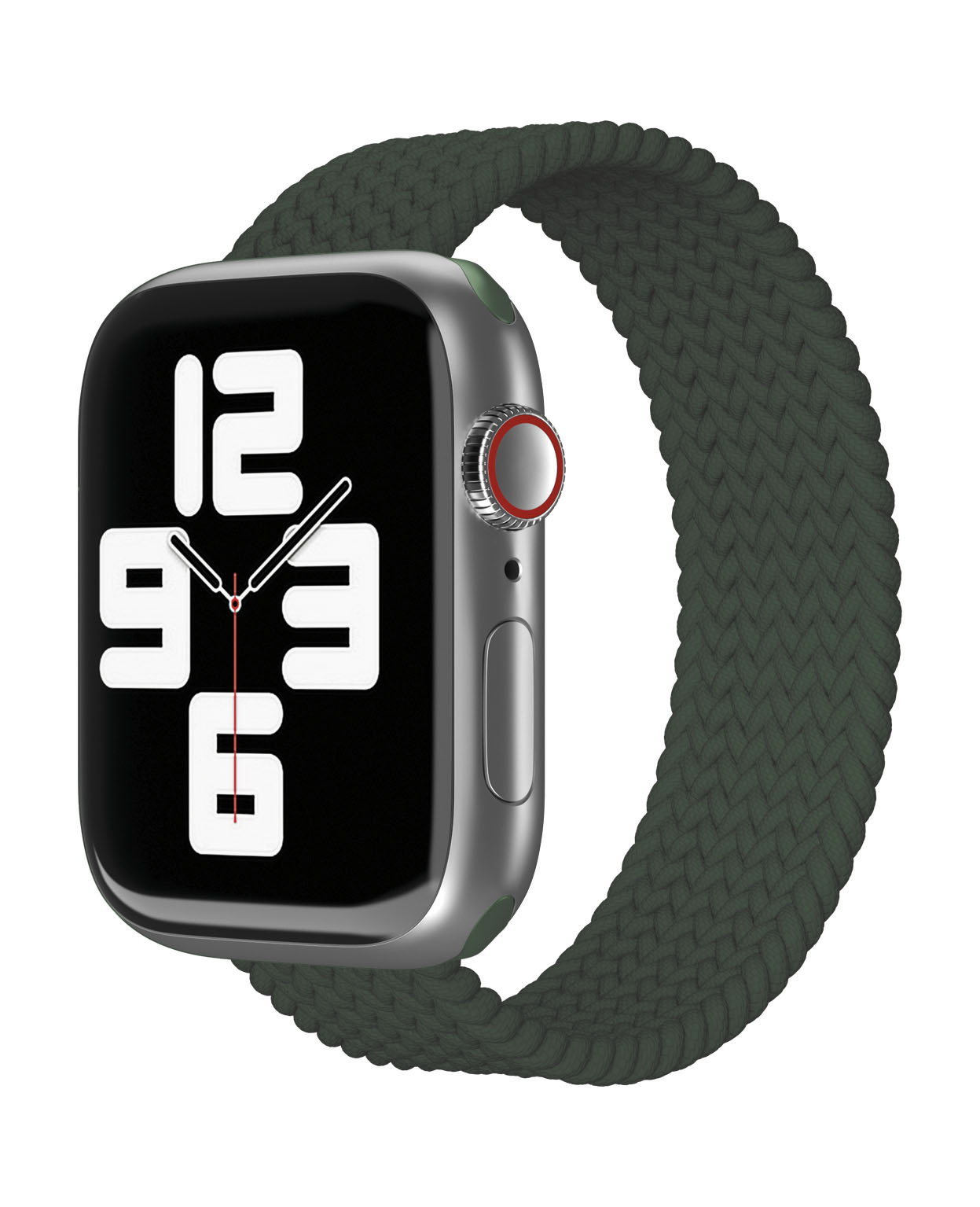 Ремешок нейлоновый плетёный VLP для Apple Watch 38/40/41, L/XL, 2шт, тёмно-зелёный в Москвe