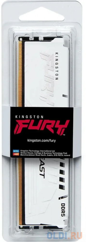 Оперативная память для компьютера Kingston Fury Beast White DIMM 16Gb DDR5 6000 MHz KF560C40BW-16