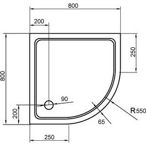 Душевой поддон Cezares Tray M-R 80х80 стеклопластик (TRAY-M-R-80-550-35-W)