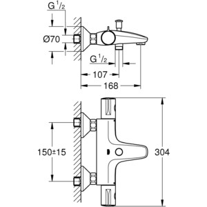 Термостат для ванны Grohe Grohtherm 800 (34567000) в Москвe