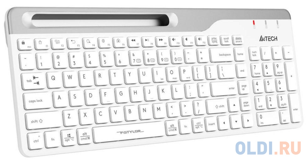 Клавиатура A4Tech Fstyler FBK25 белый/серый USB беспроводная BT/Radio slim Multimedia