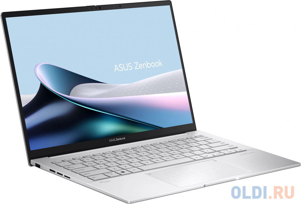 Ноутбук Asus Zenbook 14 UX3405MA-QD488W Core Ultra 7 155H 16Gb SSD1Tb Intel Arc 14" OLED FHD+ (1920x1200) Windows 11 Home silver WiFi BT Cam Bag в Москвe