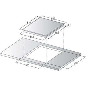 Встраиваемый комплект Korting HI 62022 B + OKB 4630 CMX