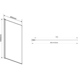 Шторка для ванны Vincea VSB 80x140 прозрачная, черный (VSB-11800CLB)