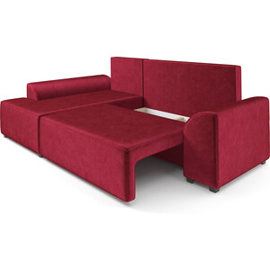 Угловой диван Mebel Ars Каскад левый угол (бархат красный STAR VELVET 3 DARK RED)