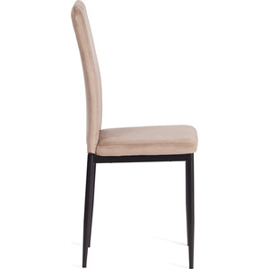 Стул TetChair VERTER (mod. 37-1), металл, флок, 47,8 х 41,5 х 97 см, Beige (бежевый) HLR8 / черный (20542)