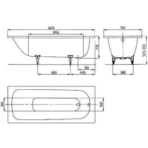 Ванна стальная Kaldewei Saniform Plus 362-1 Easy-Clean 160x70 см (111700013001) в Москвe