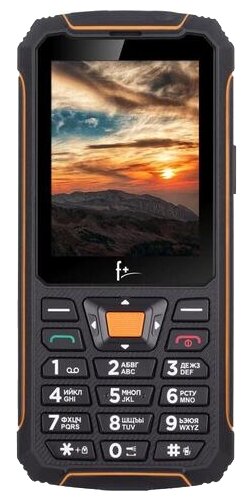 Мобильный телефон F+ R280C, 2.8" 320x240 IPS, MediaTek MT6261D, BT, 1xCam, 2-Sim, 2500 мА·ч, micro-USB, черный/оранжевый