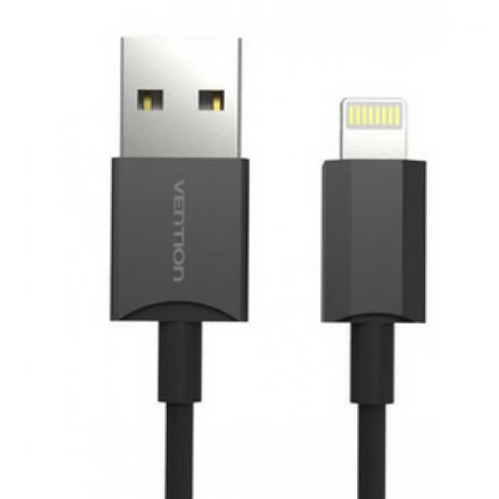 Кабель USB-Lightning 8-pin, 2.4А, 1 м, черный, Vention (LAMBF)