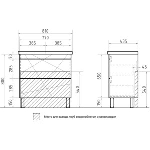 Мебель для ванной VIGO Geometry 2-700 бетон в Москвe