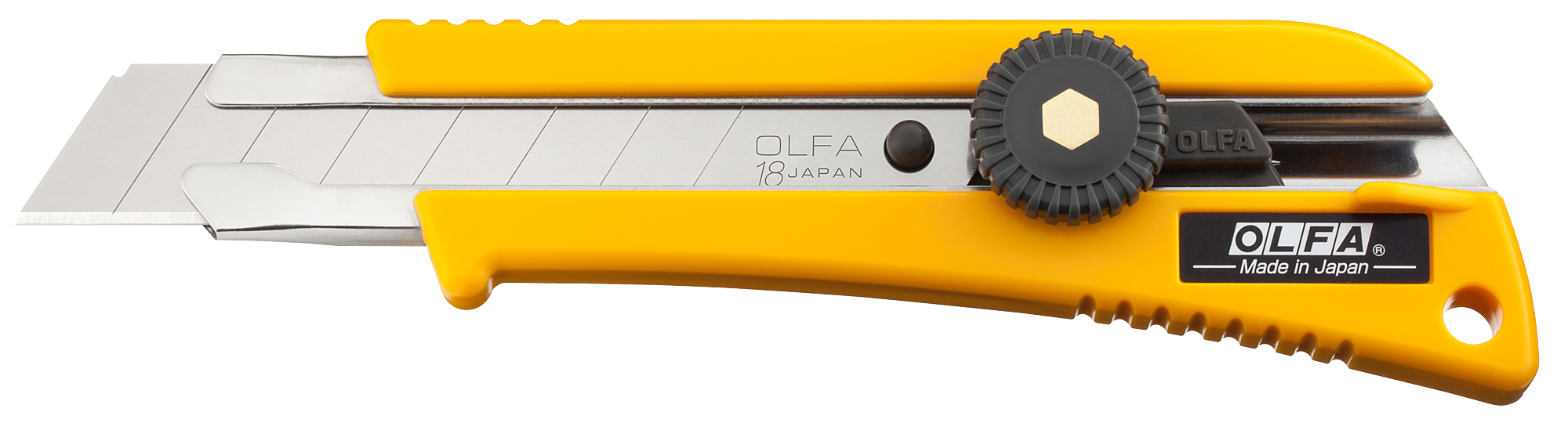 Нож монтажный, винтовая фиксация, лезвие: 1.8 см / выдвижное / сегментированное / отламывающееся, OLFA L-2 (OL-L-2)